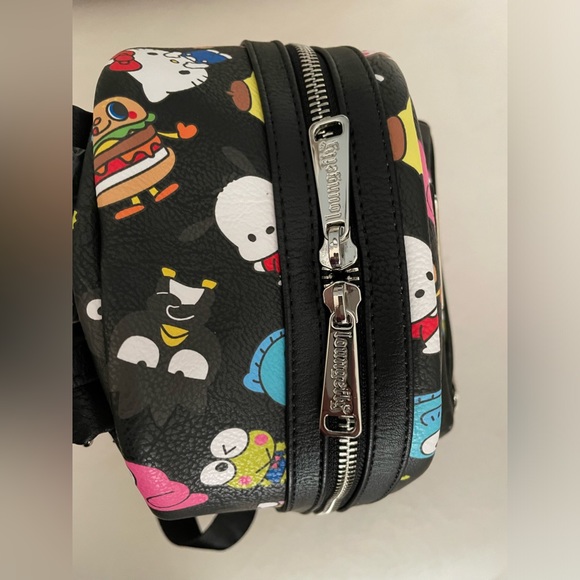 NWT Loungefly Sanrio Hello Kitty Backpack Black Multicolor - Picture 9 of 13